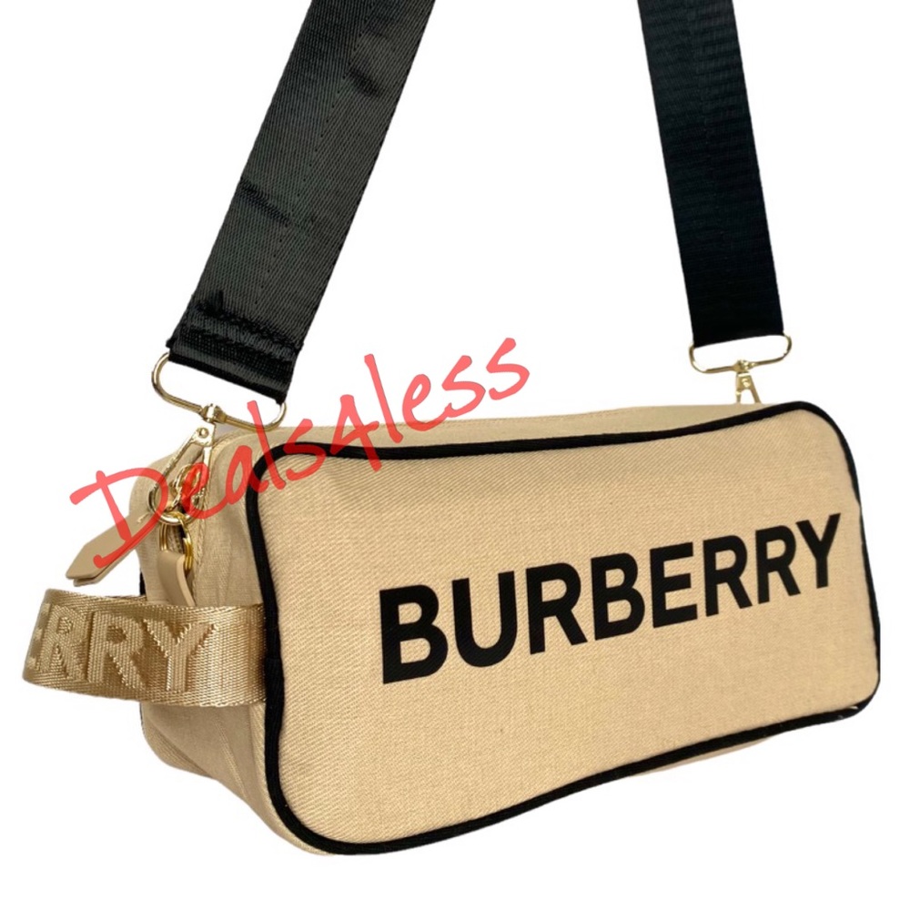 Burberry Crossbody Bag Pouch Dopp Kit Shaving Case Toiletries Gold Travel NEW